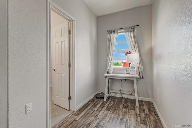 interior space with hardwood / wood-style flooring