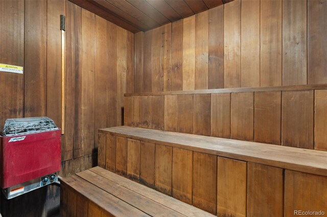790 N Washington St Unit 407, Denver, CO 80203 - sauna with wooden walls and wood ceiling