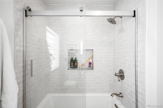 628 Cherry St, Denver, CO 80220 - bathroom with shower / bath combination with glass door