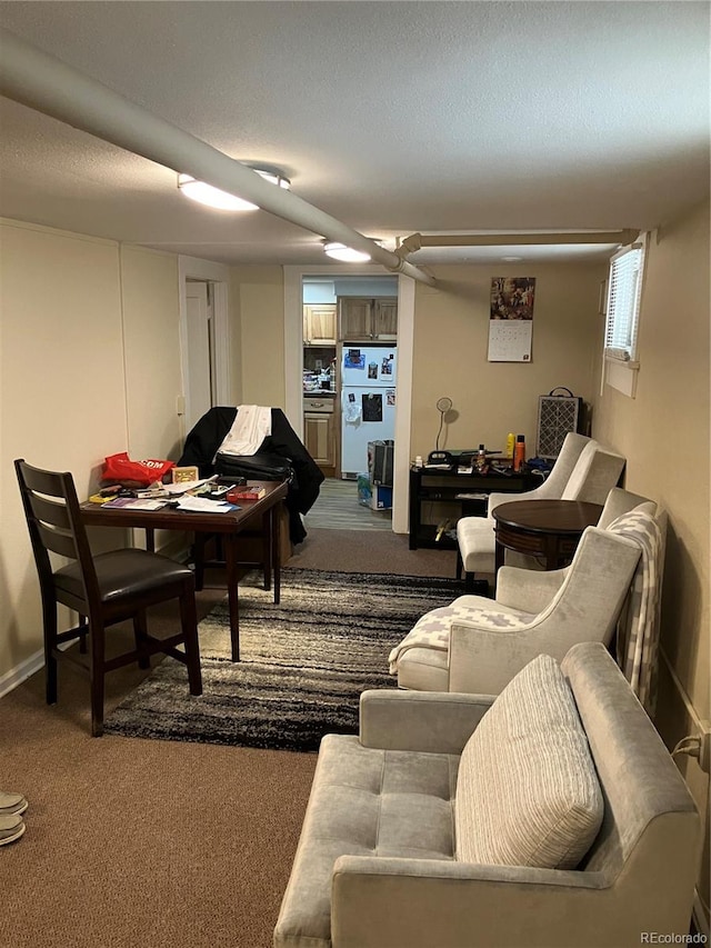 living room featuring carpet flooring