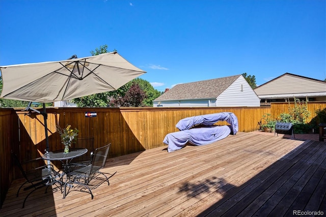 view of wooden deck