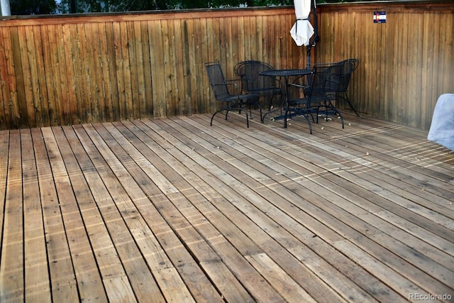 view of wooden deck