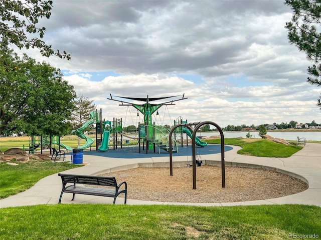 view of community featuring playground community