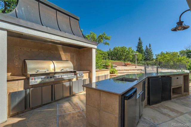 view of patio with area for grilling