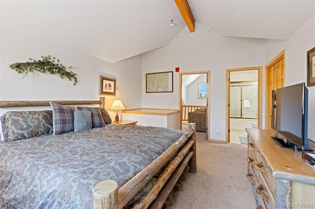 33 Broken Lance Dr Unit 207S, Breckenridge, CO 80424 - bedroom featuring light carpet and ensuite bath