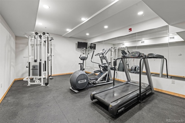 33 Broken Lance Dr Unit 207S, Breckenridge, CO 80424 - exercise room with recessed lighting