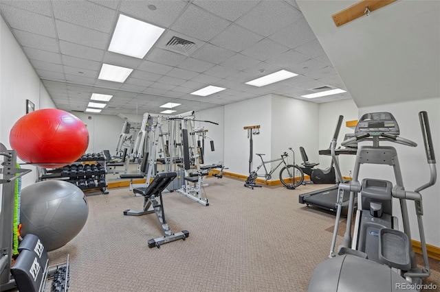 33 Broken Lance Dr Unit 207S, Breckenridge, CO 80424 - workout area featuring a drop ceiling and carpet
