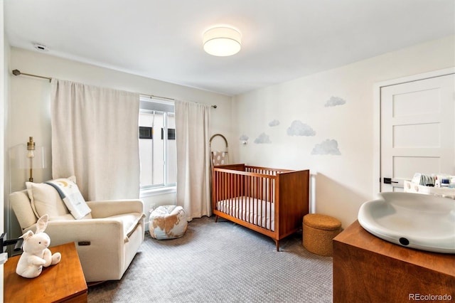 2244 S Lincoln St, Denver, CO 80210 - bedroom with a sink, carpet floors, and a nursery area