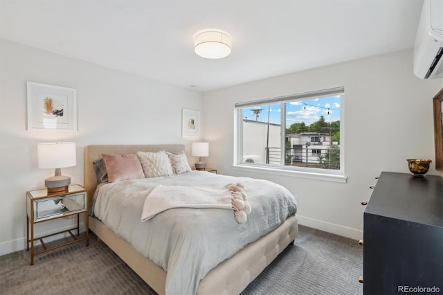 2244 S Lincoln St, Denver, CO 80210 - bedroom featuring a wall mounted AC, carpet flooring, and baseboards