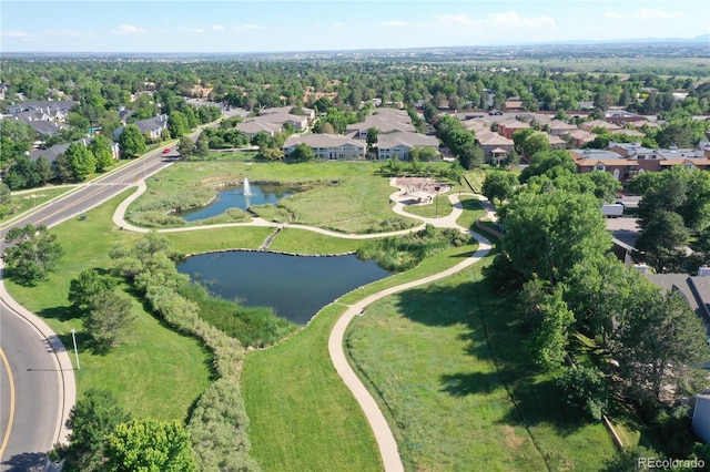 4251 S Blackhawk Cir Unit 3E, Aurora, CO 80014 - aerial view of property and surrounding area with nearby suburban area and a nearby body of water