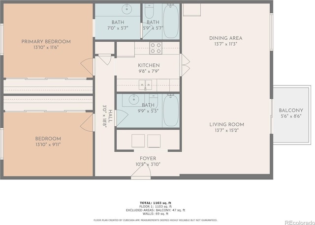 9700 E Iliff Ave Unit E51, Denver, CO 80231 - view of property floor plan
