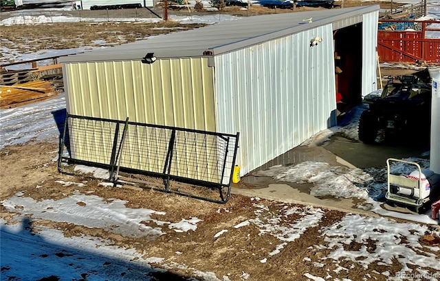 view of snow covered structure