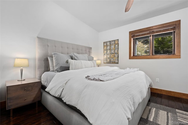 504 Ravenwood Dr Unit B2, Grand Lake, CO 80447 - bedroom featuring hardwood / wood-style floors, baseboards, and a ceiling fan