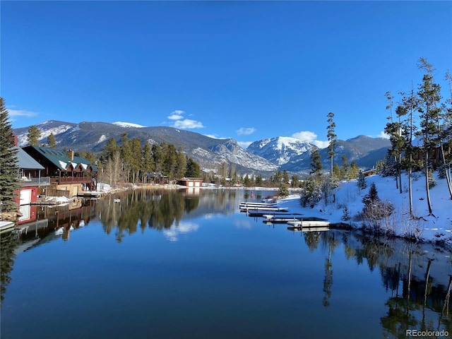 504 Ravenwood Dr Unit B2, Grand Lake, CO 80447 - water view with a mountain backdrop