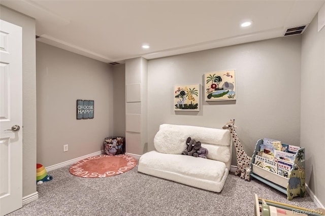 sitting room with carpet