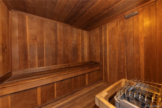 view of sauna