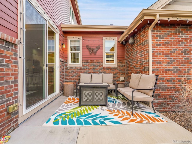 view of patio / terrace with an outdoor living space