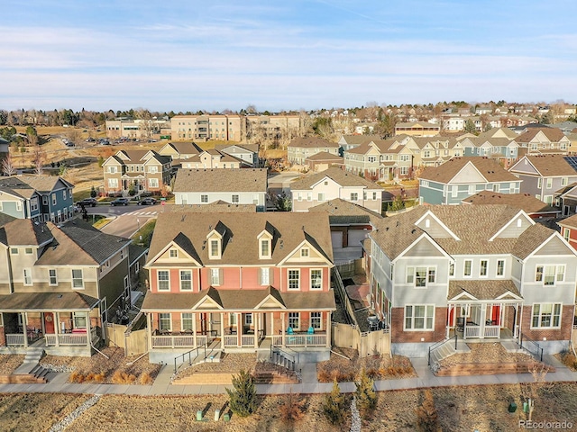 aerial view with a residential view