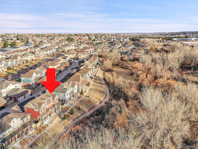 bird's eye view with a residential view