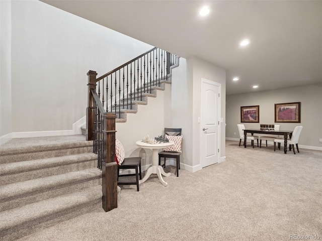 6970 E Lake Dr, Centennial, CO 80111 - stairs with baseboards, recessed lighting, and carpet