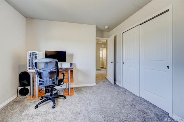 view of carpeted office