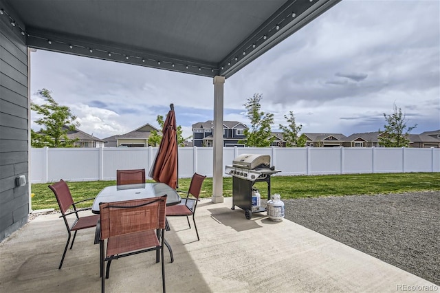 view of patio with area for grilling