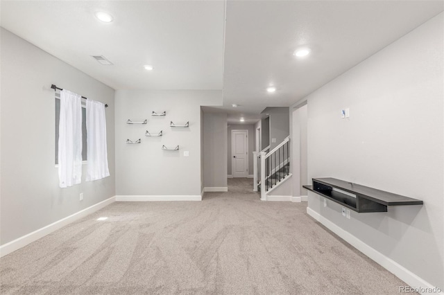 3338 Ireland Moss St, Castle Rock, CO 80109 - carpeted spare room with recessed lighting and stairs