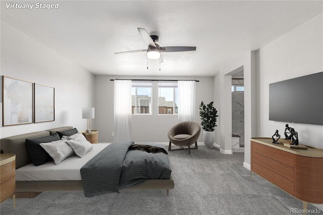 3338 Ireland Moss St, Castle Rock, CO 80109 - bedroom with light colored carpet and a ceiling fan