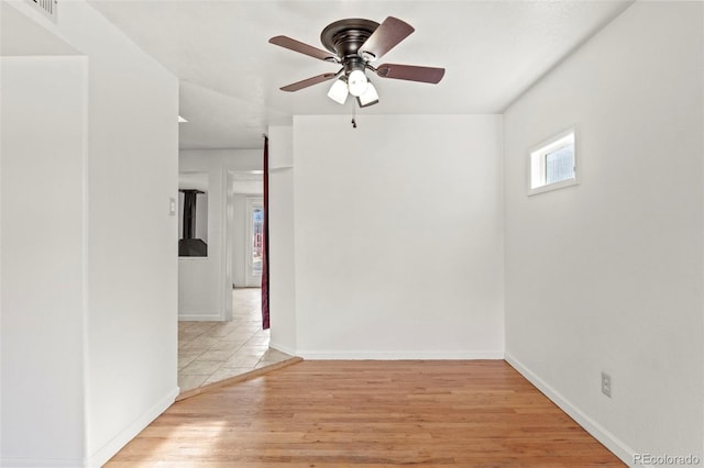 2613 Wren Dr, Colorado Springs, CO 80909 - empty room with ceiling fan, light wood-style floors, and baseboards