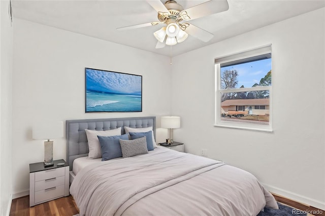 2613 Wren Dr, Colorado Springs, CO 80909 - bedroom with baseboards, a ceiling fan, and wood finished floors
