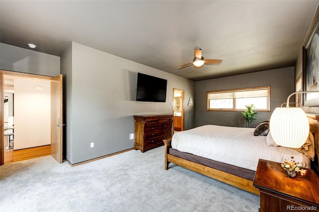 32651 Buffalo Creek Rd, Evergreen, CO 80439 - carpeted bedroom featuring baseboards and a ceiling fan