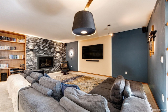 32651 Buffalo Creek Rd, Evergreen, CO 80439 - living room with a large fireplace