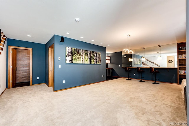 32651 Buffalo Creek Rd, Evergreen, CO 80439 - playroom featuring carpet flooring, baseboards, and recessed lighting