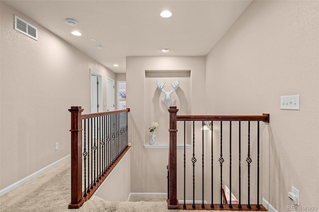 24702 E Ontario Dr, Aurora, CO 80016 - stairs featuring baseboards, recessed lighting, and carpet