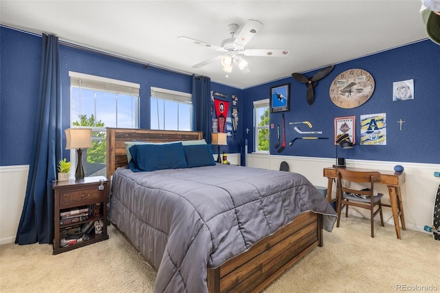 24702 E Ontario Dr, Aurora, CO 80016 - bedroom featuring carpet, ceiling fan, and a textured wall