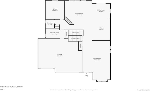 24702 E Ontario Dr, Aurora, CO 80016 - home floor plan