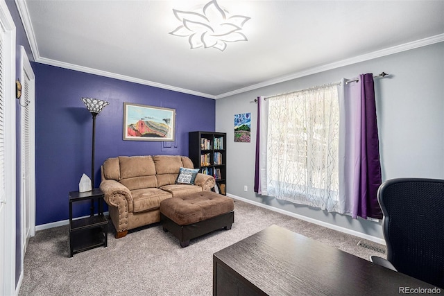 72 Rudi Ln W, Golden, CO 80403 - carpeted living room with ornamental molding