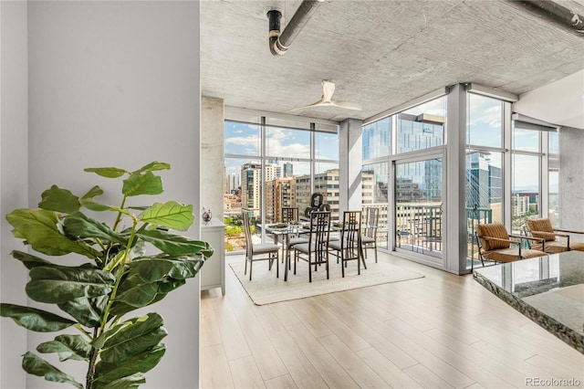 sunroom with a view of city