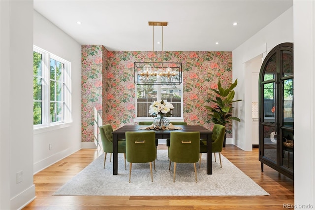 dining area featuring light hardwood / wood-style floors