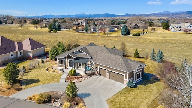 aerial view featuring a mountain view