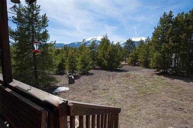 view of yard with a mountain view