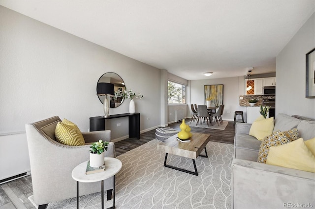 living room featuring hardwood / wood-style flooring