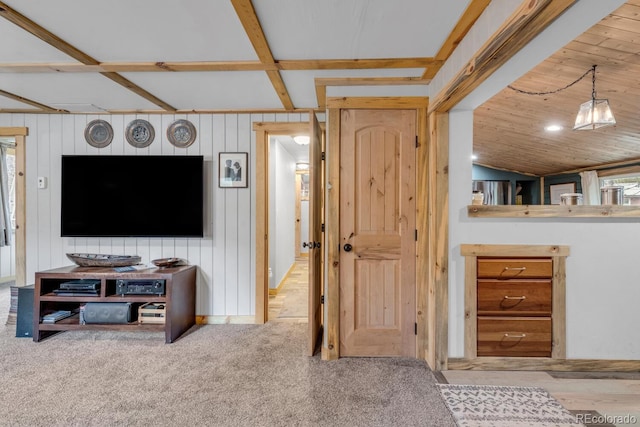 146 Dynamite Dr, Black Hawk, CO 80422 - carpeted living area featuring wood walls