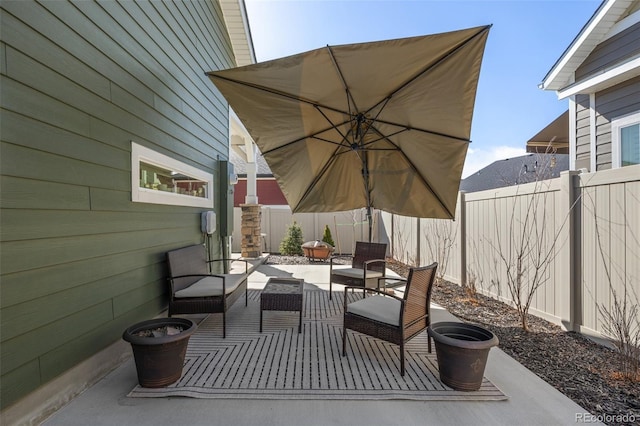 view of patio / terrace with a fenced backyard