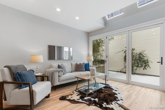 living room featuring light hardwood / wood-style floors