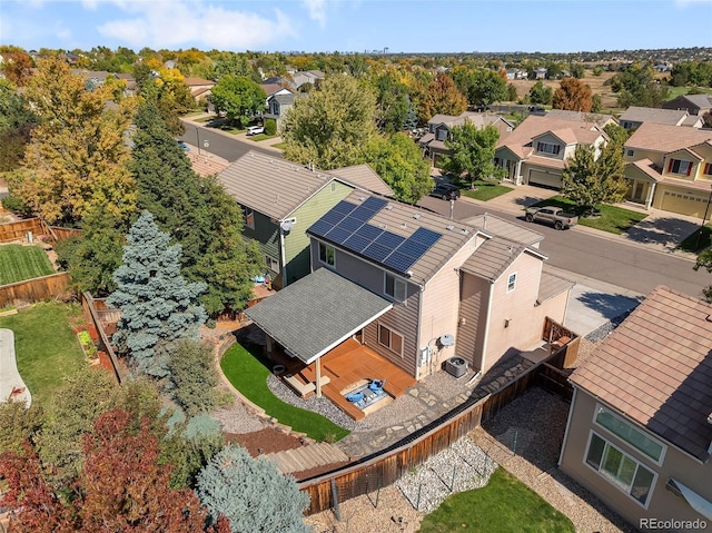 aerial view with a residential view