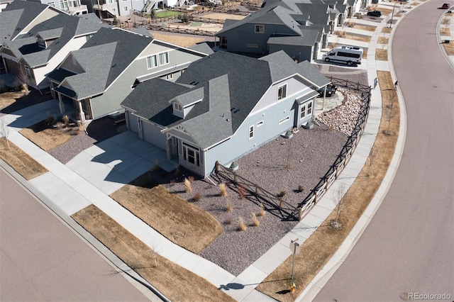 bird's eye view featuring a residential view