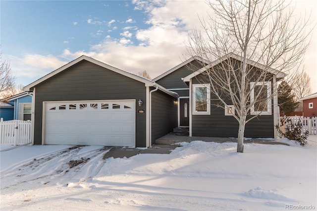 view of front of house with a garage