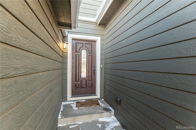 view of doorway to property