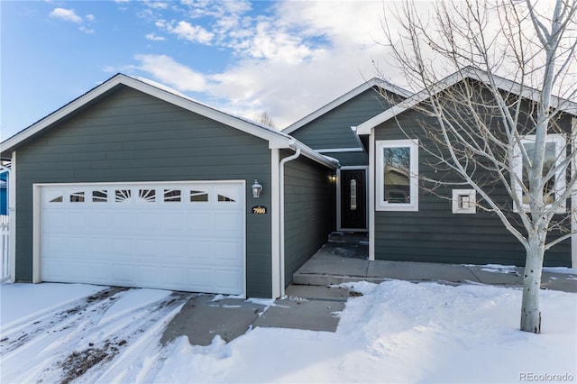 view of front of house with a garage